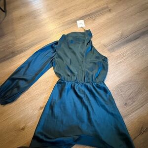 Elegant Teal One-Shoulder Dress